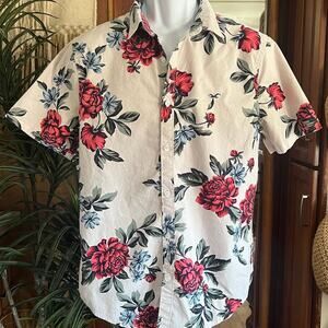 Vintage Hollister Shirt Men’s M | Epic Stretch Floral Button Down Rose Print Y2K